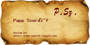 Papp Szeráf névjegykártya