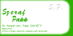 szeraf papp business card